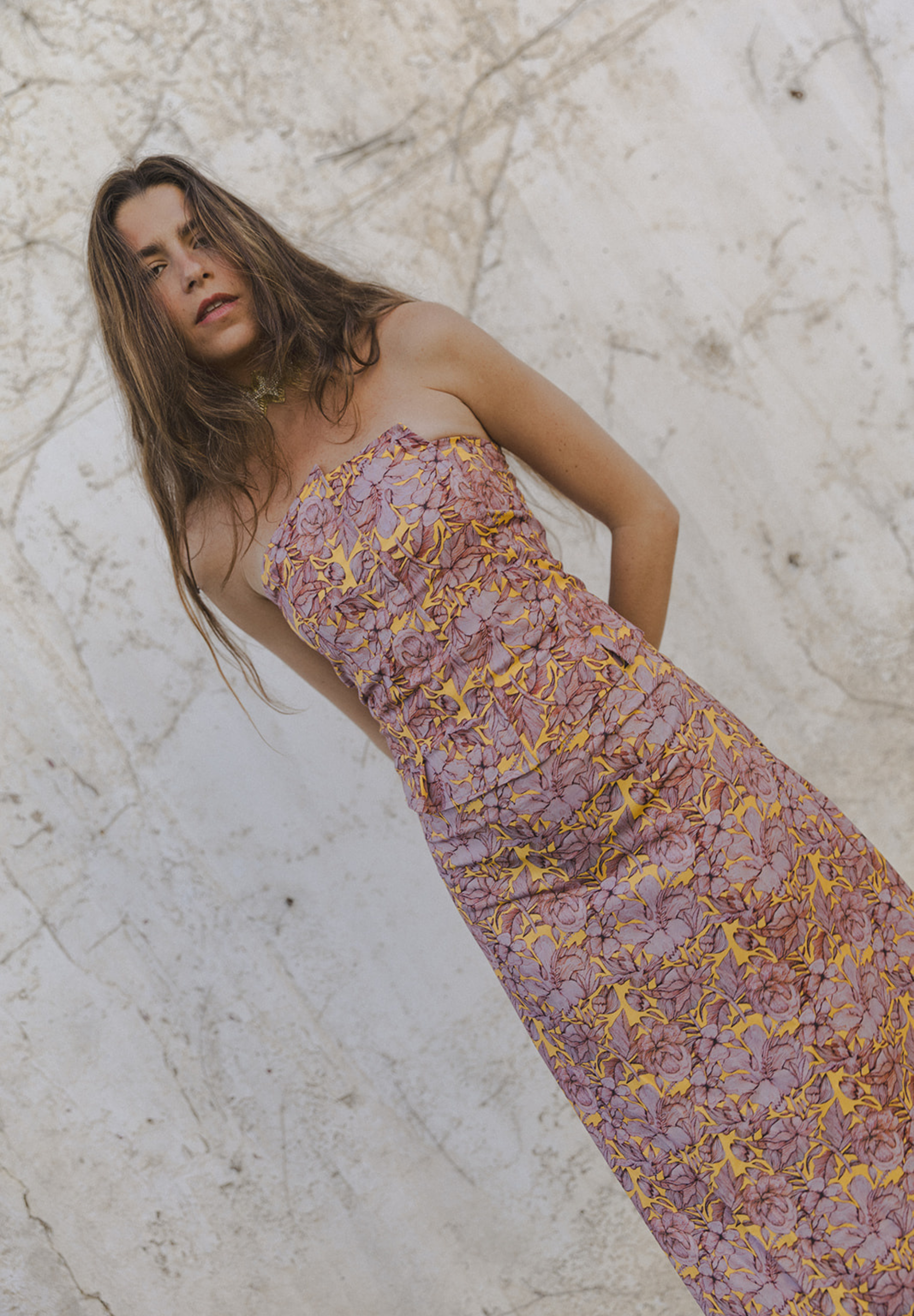 Falda midi malva Bloss